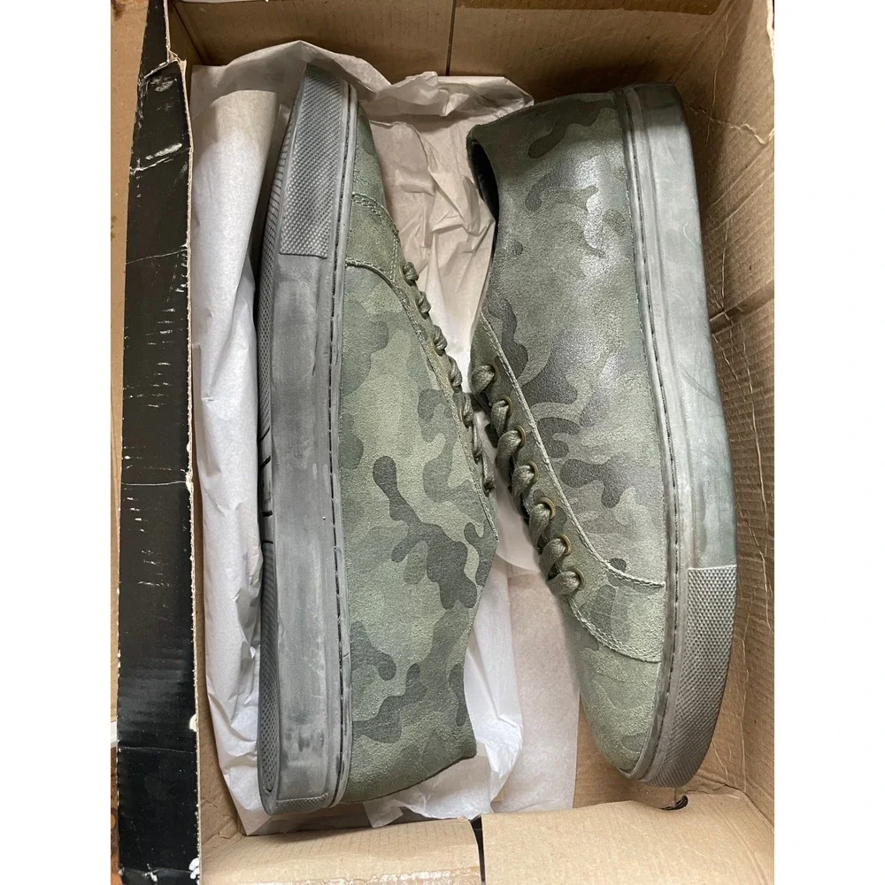 Belvedere‎ Oliver Mens Green Camo Suede Sneakers Lace Up Low Top Brazil 8.5 D
